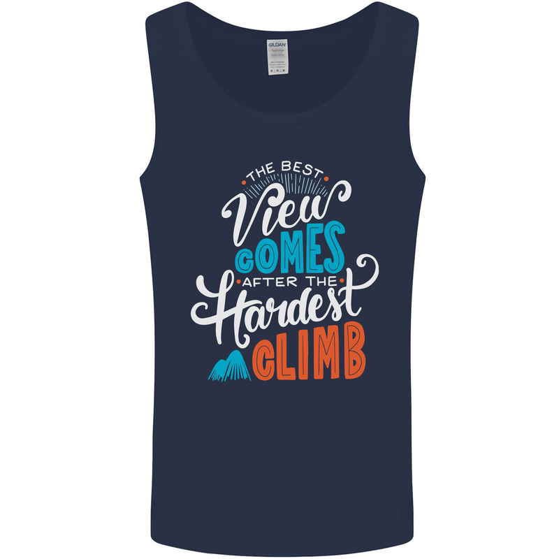 The Best Views Come From the Hardest Climb Mens Vest Tank Top Navy Blue
