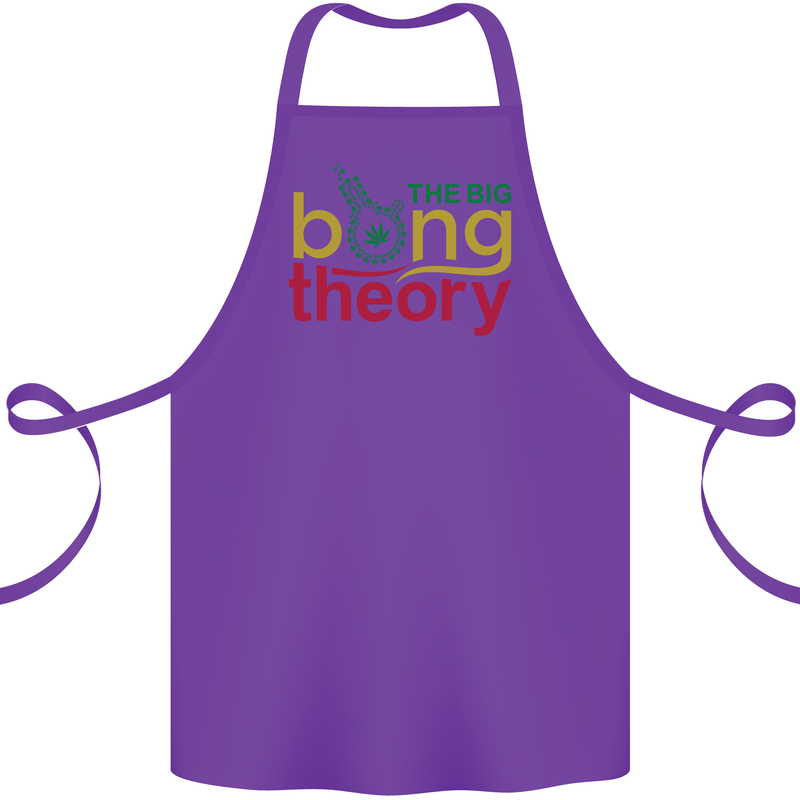 The Big Bong Theory Funny Weed Cannabis Cotton Apron 100% Organic Purple
