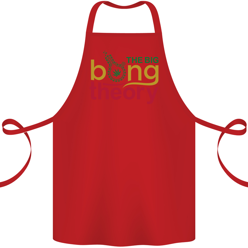 The Big Bong Theory Funny Weed Cannabis Cotton Apron 100% Organic Red