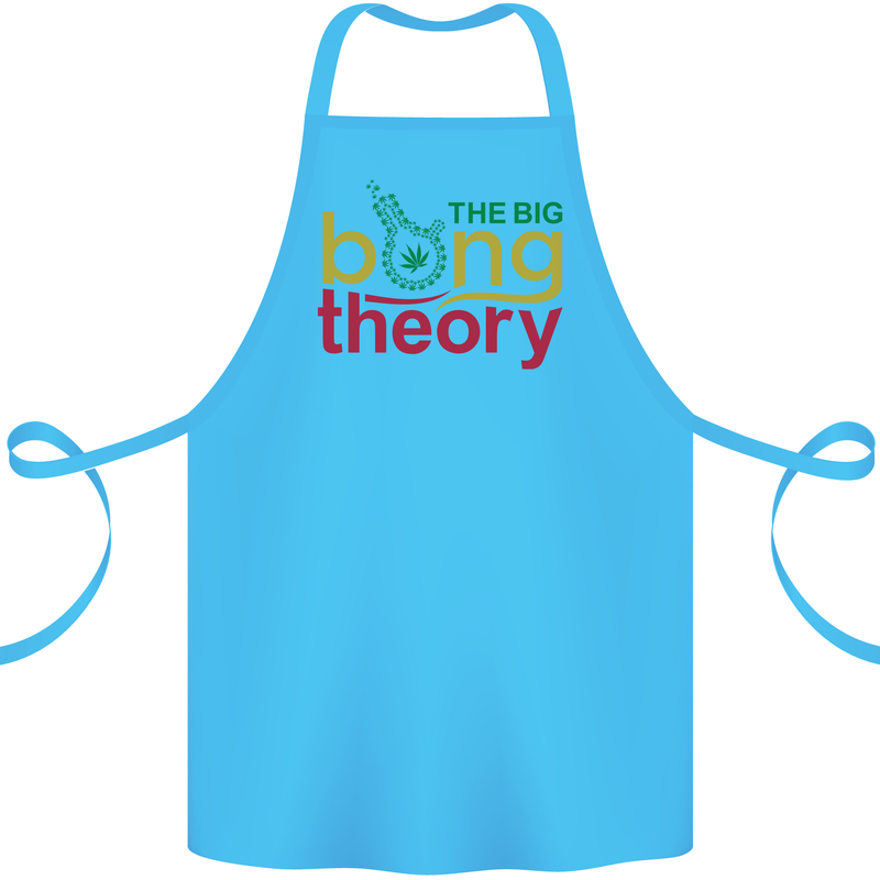 The Big Bong Theory Funny Weed Cannabis Cotton Apron 100% Organic Turquoise