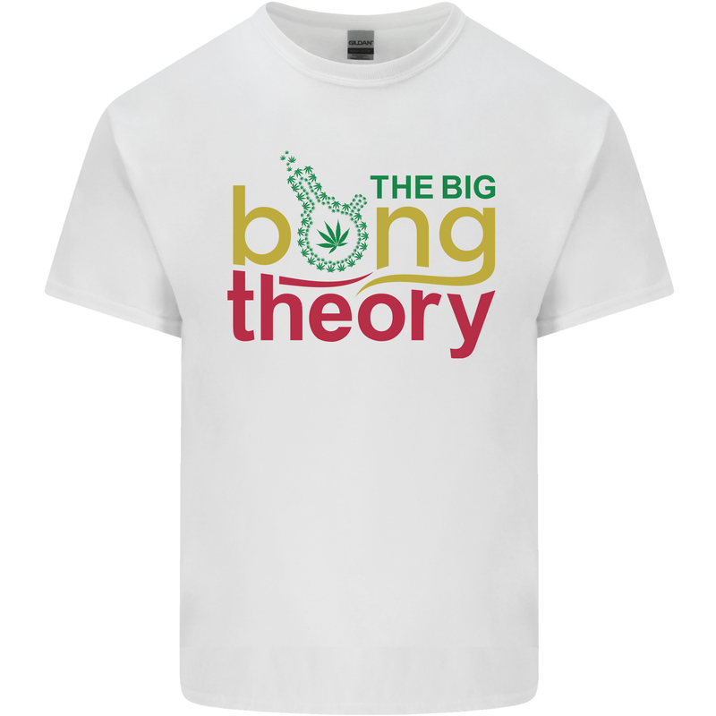 The Big Bong Theory Funny Weed Cannabis Kids T-Shirt Childrens White