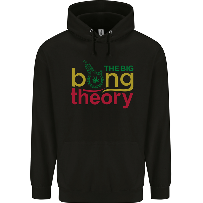 The Big Bong Theory Funny Weed Cannabis Mens 80% Cotton Hoodie Black