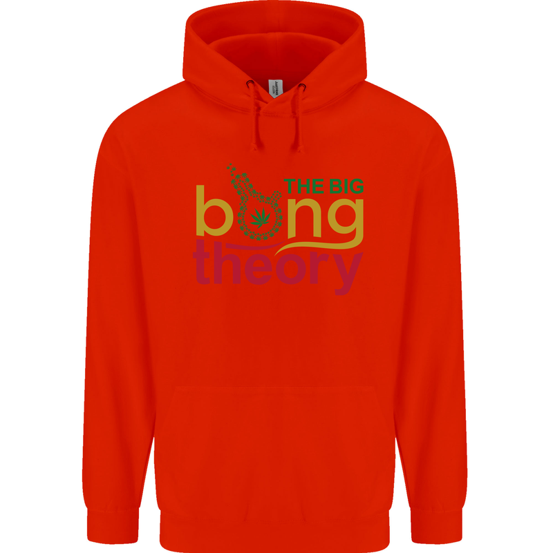 The Big Bong Theory Funny Weed Cannabis Mens 80% Cotton Hoodie Bright Red