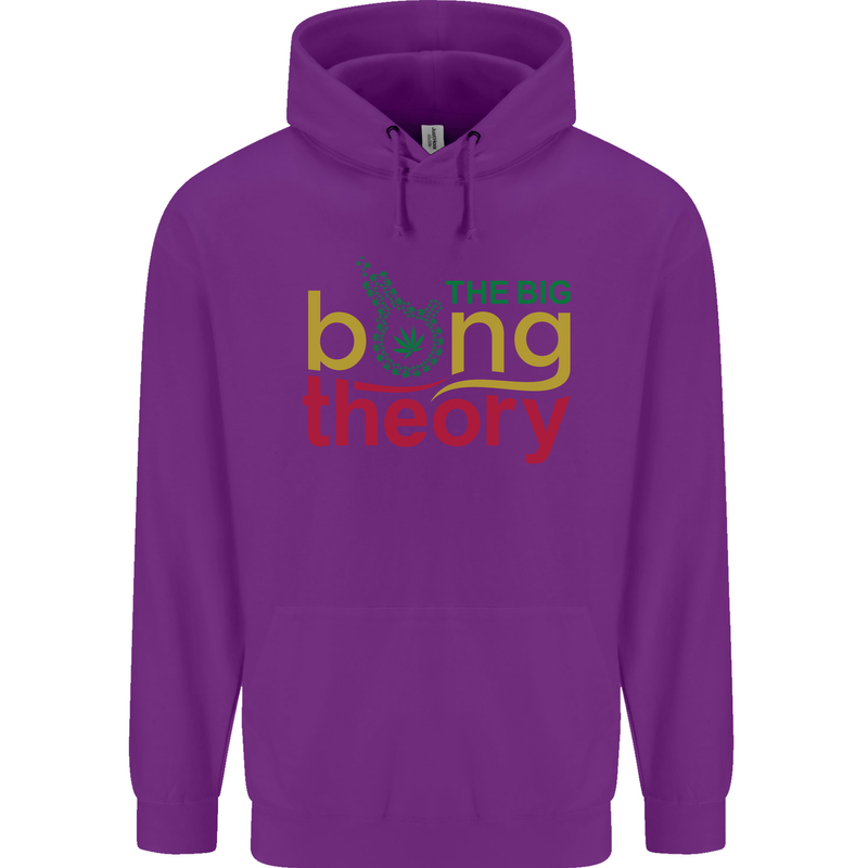 The Big Bong Theory Funny Weed Cannabis Mens 80% Cotton Hoodie Purple