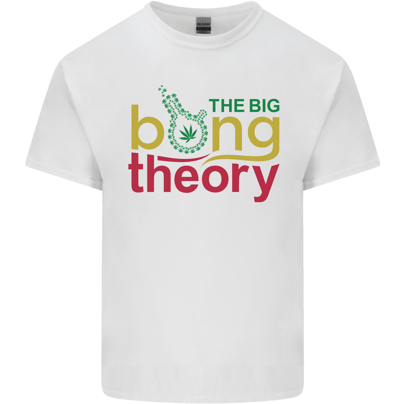 The Big Bong Theory Funny Weed Cannabis Mens Cotton T-Shirt Tee Top White