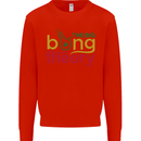The Big Bong Theory Funny Weed Cannabis Mens Sweatshirt Jumper Bright Red