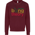 The Big Bong Theory Funny Weed Cannabis Mens Sweatshirt Jumper Maroon