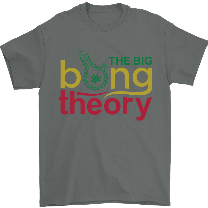 The Big Bong Theory Funny Weed Cannabis Mens T-Shirt Cotton Gildan Charcoal