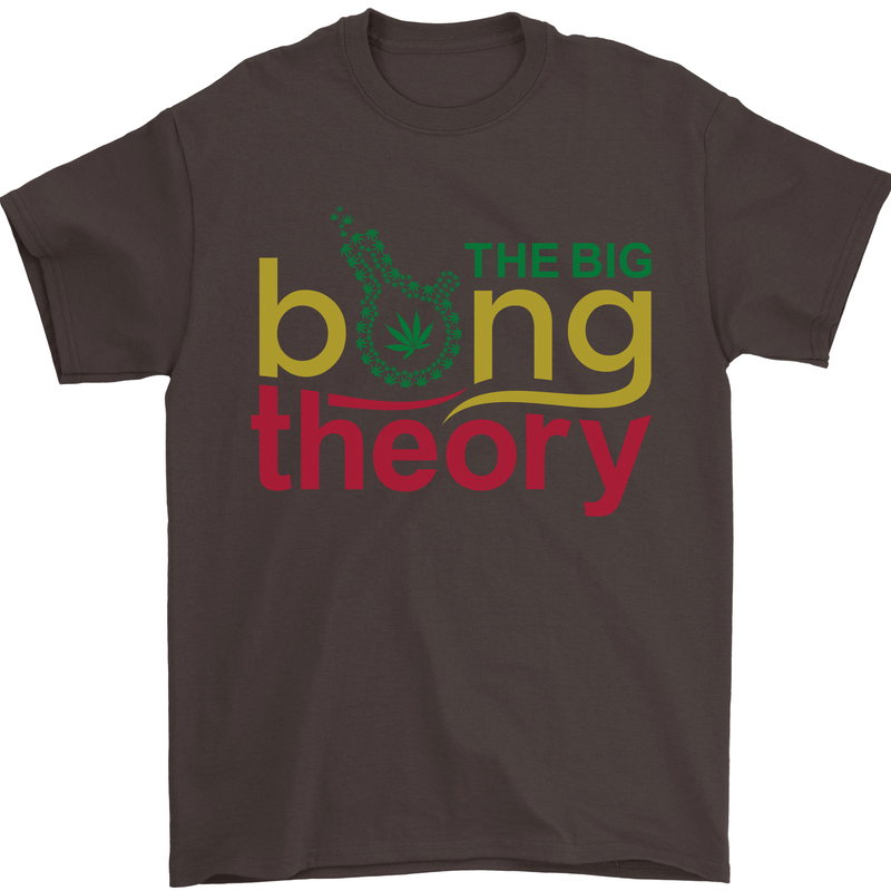 The Big Bong Theory Funny Weed Cannabis Mens T-Shirt Cotton Gildan Dark Chocolate