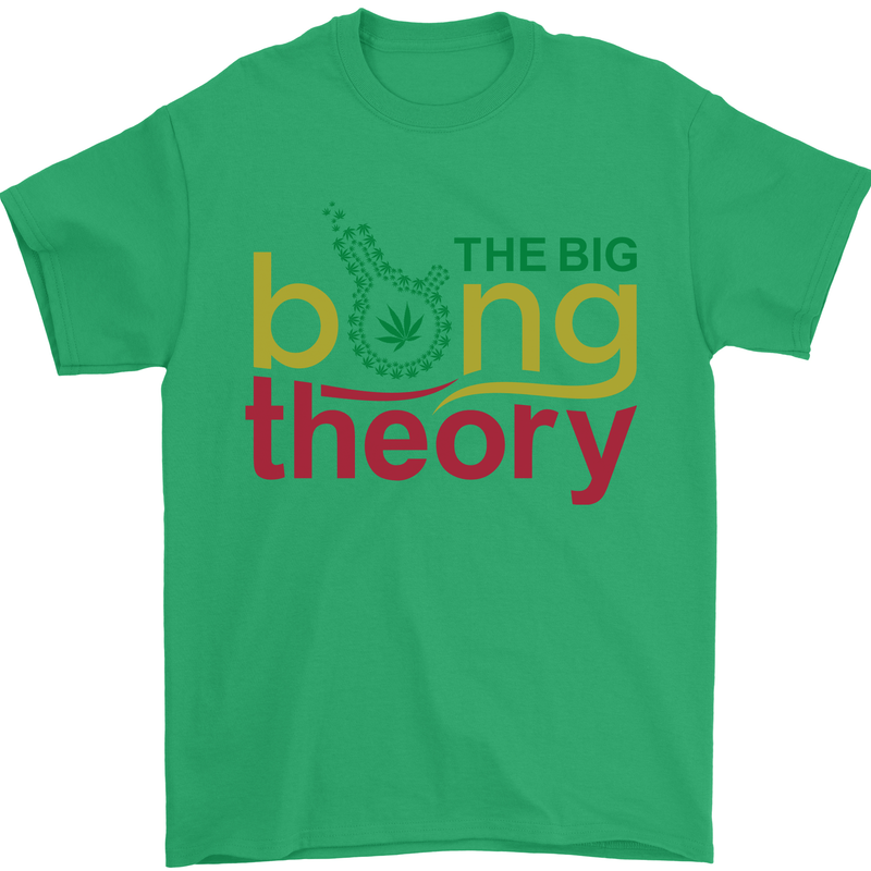 The Big Bong Theory Funny Weed Cannabis Mens T-Shirt Cotton Gildan Irish Green
