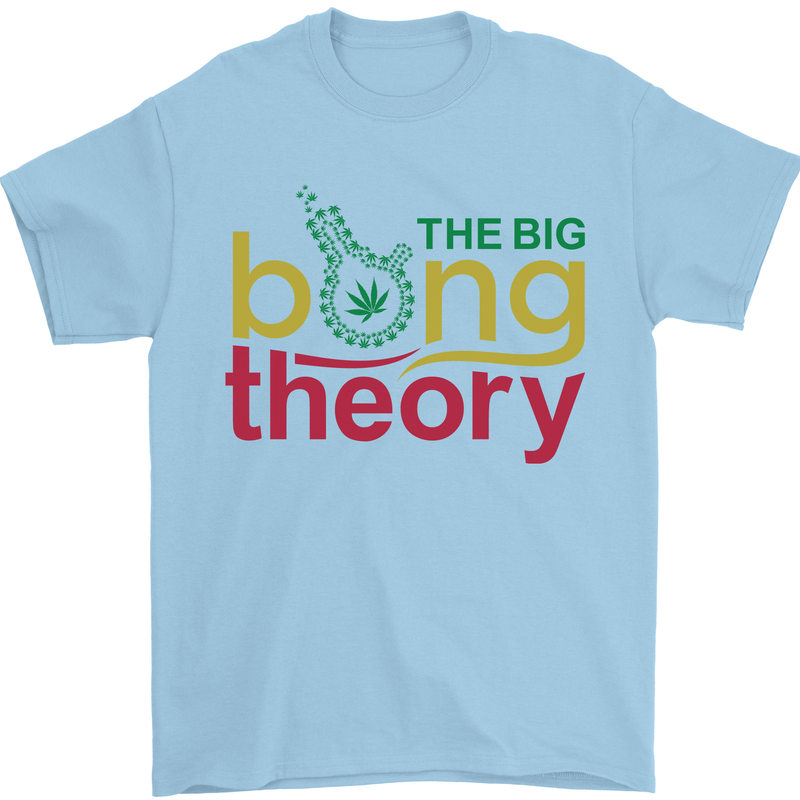 The Big Bong Theory Funny Weed Cannabis Mens T-Shirt Cotton Gildan Light Blue