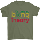 The Big Bong Theory Funny Weed Cannabis Mens T-Shirt Cotton Gildan Military Green