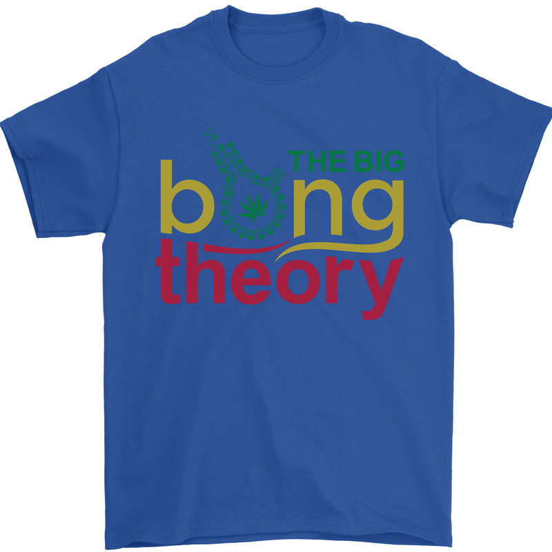 The Big Bong Theory Funny Weed Cannabis Mens T-Shirt Cotton Gildan Royal Blue