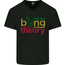 The Big Bong Theory Funny Weed Cannabis Mens V-Neck Cotton T-Shirt Black