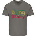 The Big Bong Theory Funny Weed Cannabis Mens V-Neck Cotton T-Shirt Charcoal