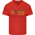 The Big Bong Theory Funny Weed Cannabis Mens V-Neck Cotton T-Shirt Red