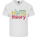 The Big Bong Theory Funny Weed Cannabis Mens V-Neck Cotton T-Shirt White