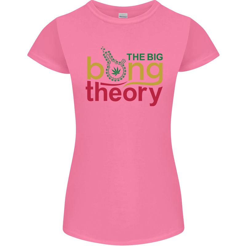 The Big Bong Theory Funny Weed Cannabis Womens Petite Cut T-Shirt Azalea