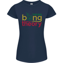 The Big Bong Theory Funny Weed Cannabis Womens Petite Cut T-Shirt Navy Blue