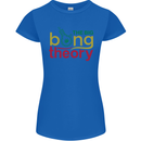 The Big Bong Theory Funny Weed Cannabis Womens Petite Cut T-Shirt Royal Blue