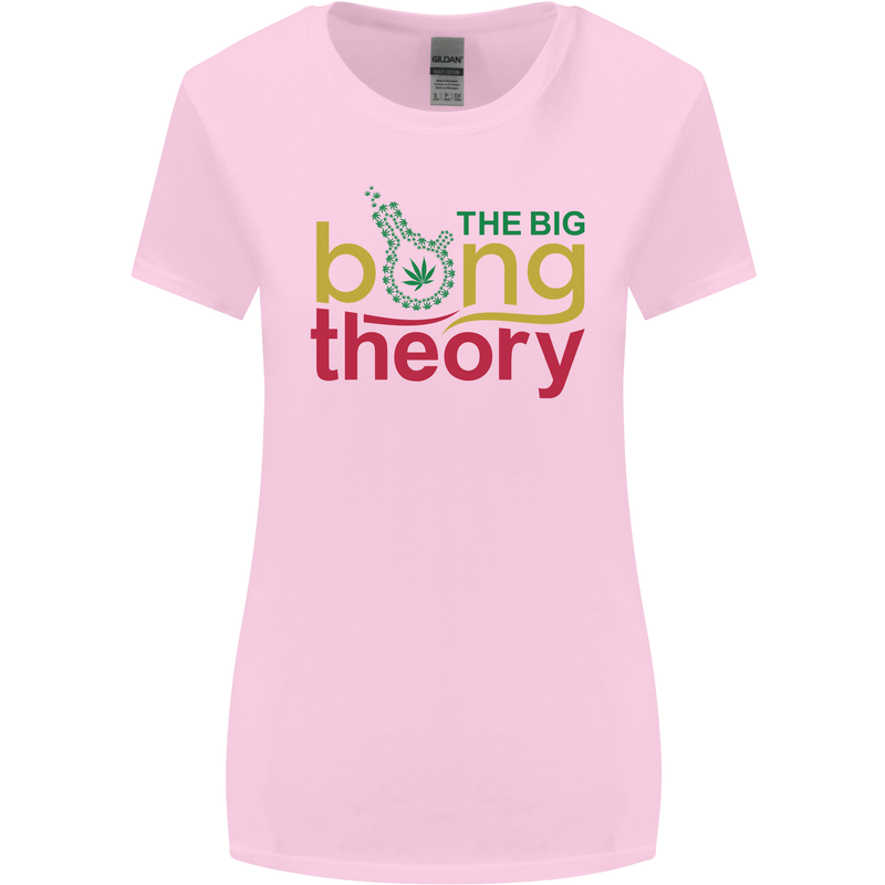 The Big Bong Theory Funny Weed Cannabis Womens Wider Cut T-Shirt Light Pink
