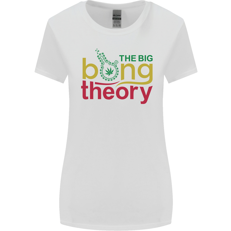 The Big Bong Theory Funny Weed Cannabis Womens Wider Cut T-Shirt White