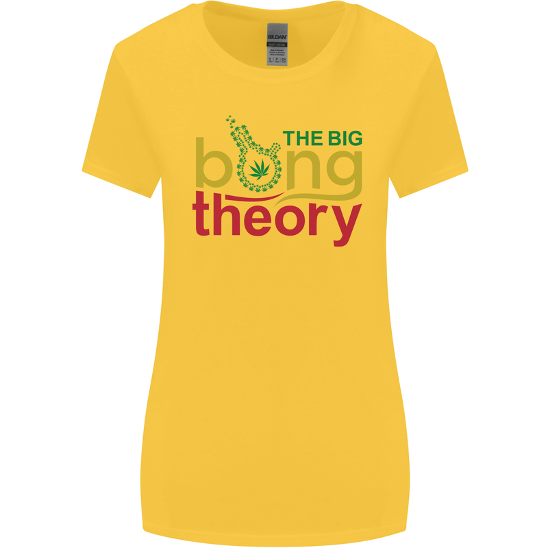 The Big Bong Theory Funny Weed Cannabis Womens Wider Cut T-Shirt Yellow