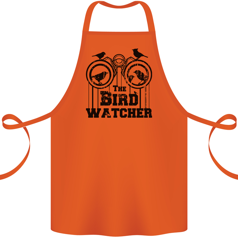 The Bird Watcher Watching Funny Cotton Apron 100% Organic Orange