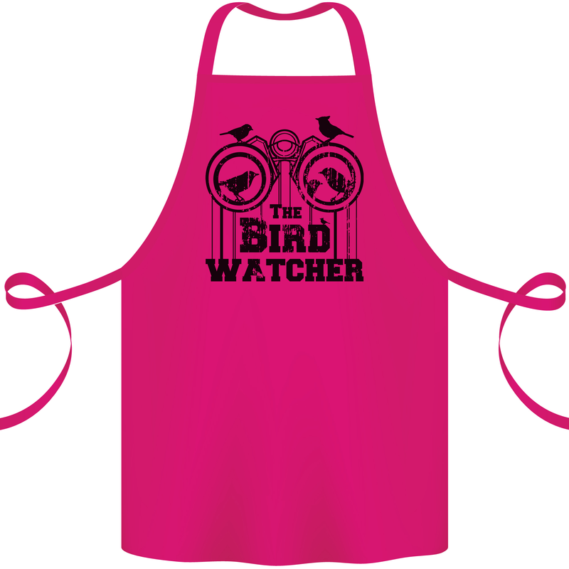 The Bird Watcher Watching Funny Cotton Apron 100% Organic Pink