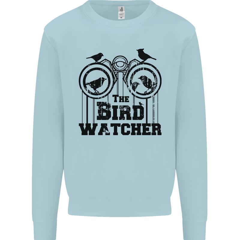 The Bird Watcher Watching Funny Kids Sweatshirt Jumper Light Blue