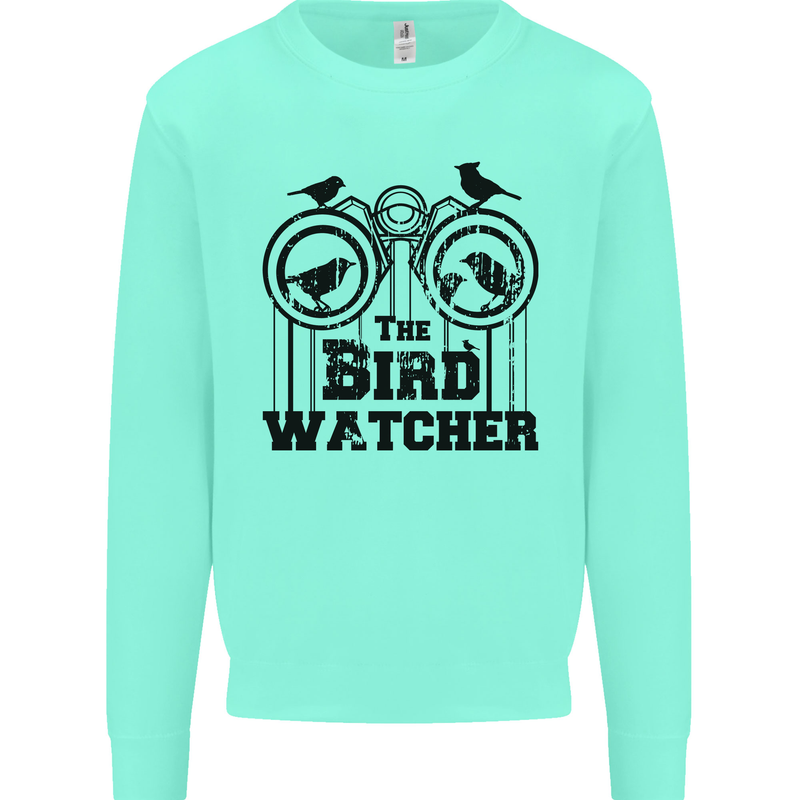 The Bird Watcher Watching Funny Kids Sweatshirt Jumper Peppermint