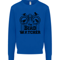 The Bird Watcher Watching Funny Kids Sweatshirt Jumper Royal Blue