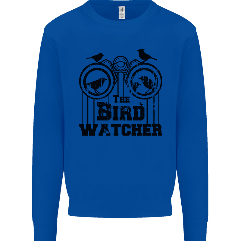 The Bird Watcher Watching Funny Kids Sweatshirt Jumper Royal Blue