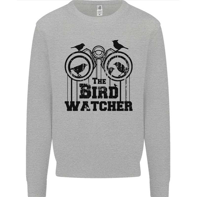 The Bird Watcher Watching Funny Kids Sweatshirt Jumper Sports Grey