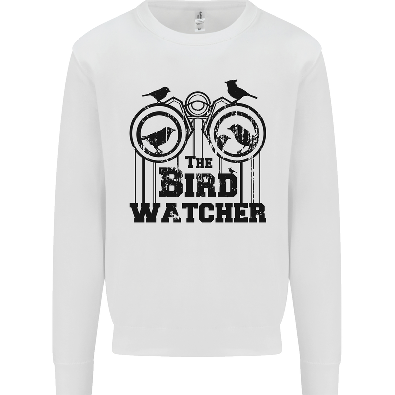 The Bird Watcher Watching Funny Kids Sweatshirt Jumper White