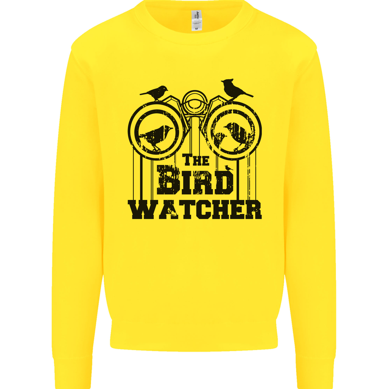 The Bird Watcher Watching Funny Kids Sweatshirt Jumper Yellow