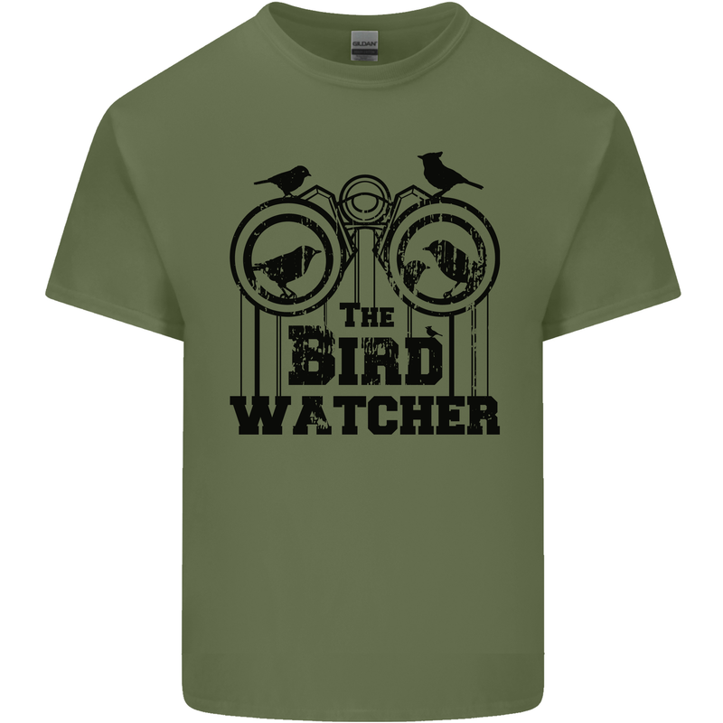 The Bird Watcher Watching Funny Mens Cotton T-Shirt Tee Top Military Green