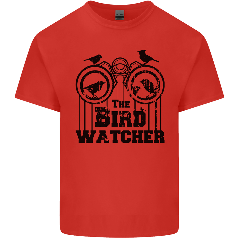 The Bird Watcher Watching Funny Mens Cotton T-Shirt Tee Top Red