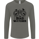 The Bird Watcher Watching Funny Mens Long Sleeve T-Shirt Charcoal