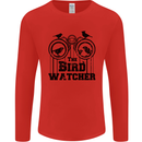 The Bird Watcher Watching Funny Mens Long Sleeve T-Shirt Red