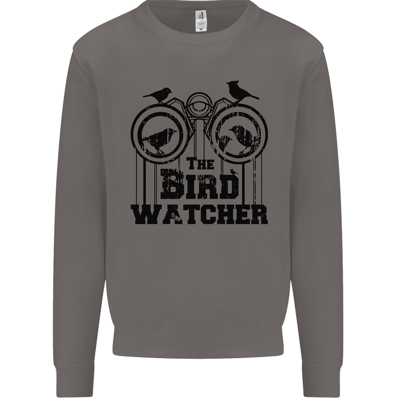 The Bird Watcher Watching Funny Mens Sweatshirt Jumper Charcoal