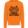The Bird Watcher Watching Funny Mens Sweatshirt Jumper Orange