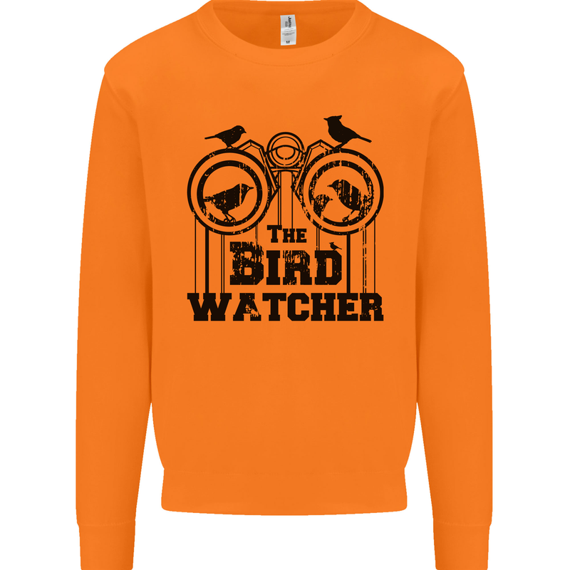 The Bird Watcher Watching Funny Mens Sweatshirt Jumper Orange