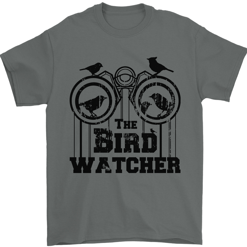 The Bird Watcher Watching Funny Mens T-Shirt 100% Cotton Charcoal