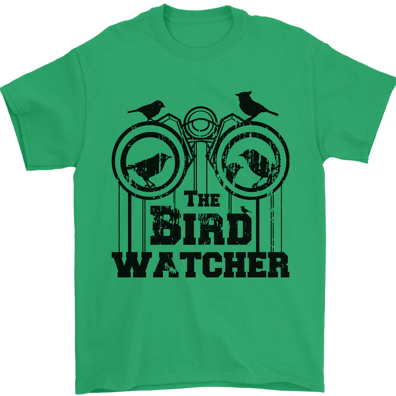 The Bird Watcher Watching Funny Mens T-Shirt 100% Cotton Irish Green