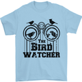 The Bird Watcher Watching Funny Mens T-Shirt 100% Cotton Light Blue