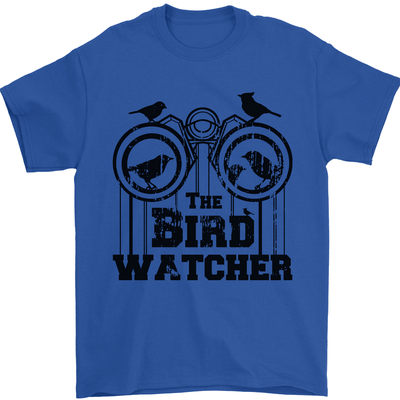 The Bird Watcher Watching Funny Mens T-Shirt 100% Cotton Royal Blue