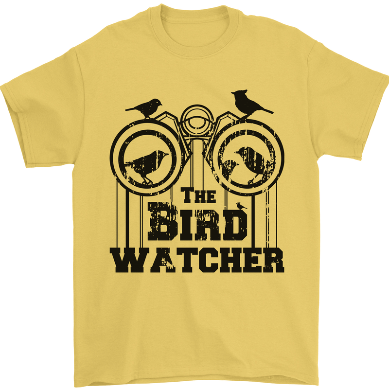 The Bird Watcher Watching Funny Mens T-Shirt 100% Cotton Yellow