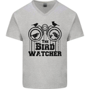 The Bird Watcher Watching Funny Mens V-Neck Cotton T-Shirt Sports Grey