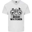 The Bird Watcher Watching Funny Mens V-Neck Cotton T-Shirt White